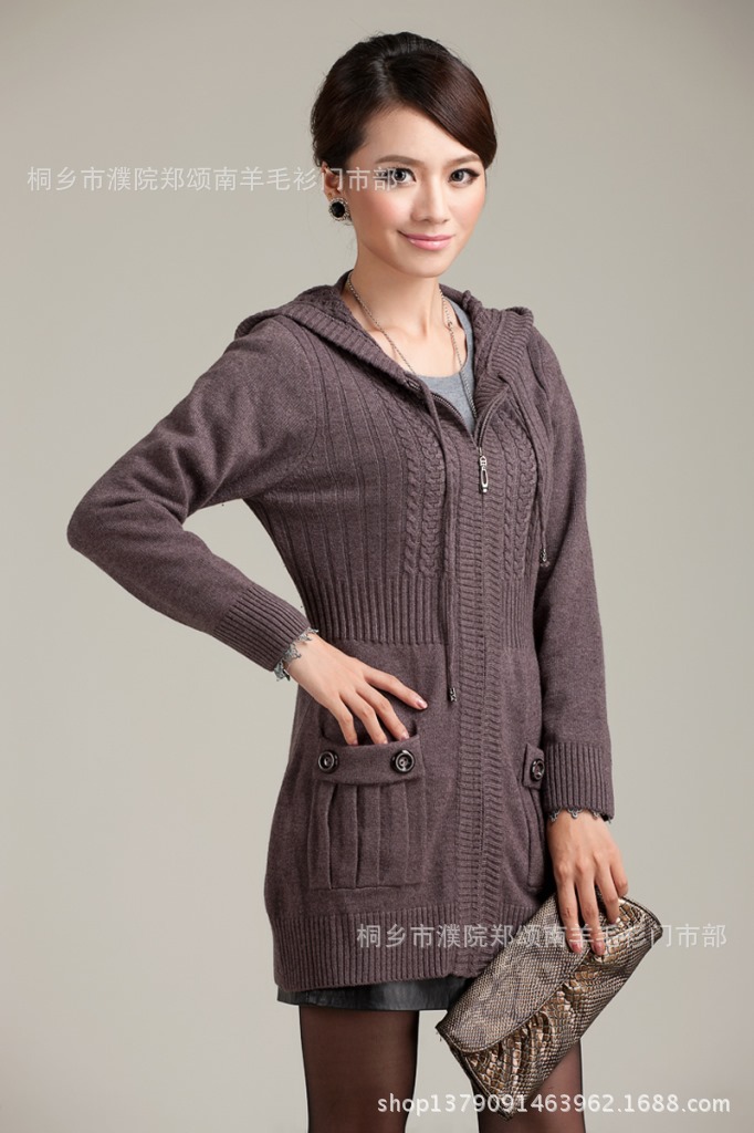 <em>秋</em>冬装新款中<em>长款毛衣开衫外套</em> 羊毛衫女针织