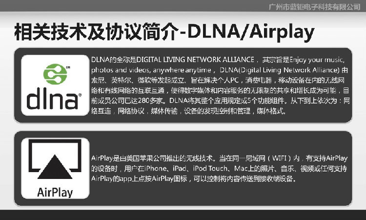 蓝钜D1 DLNA 智能手机平板多媒体分享器 DL