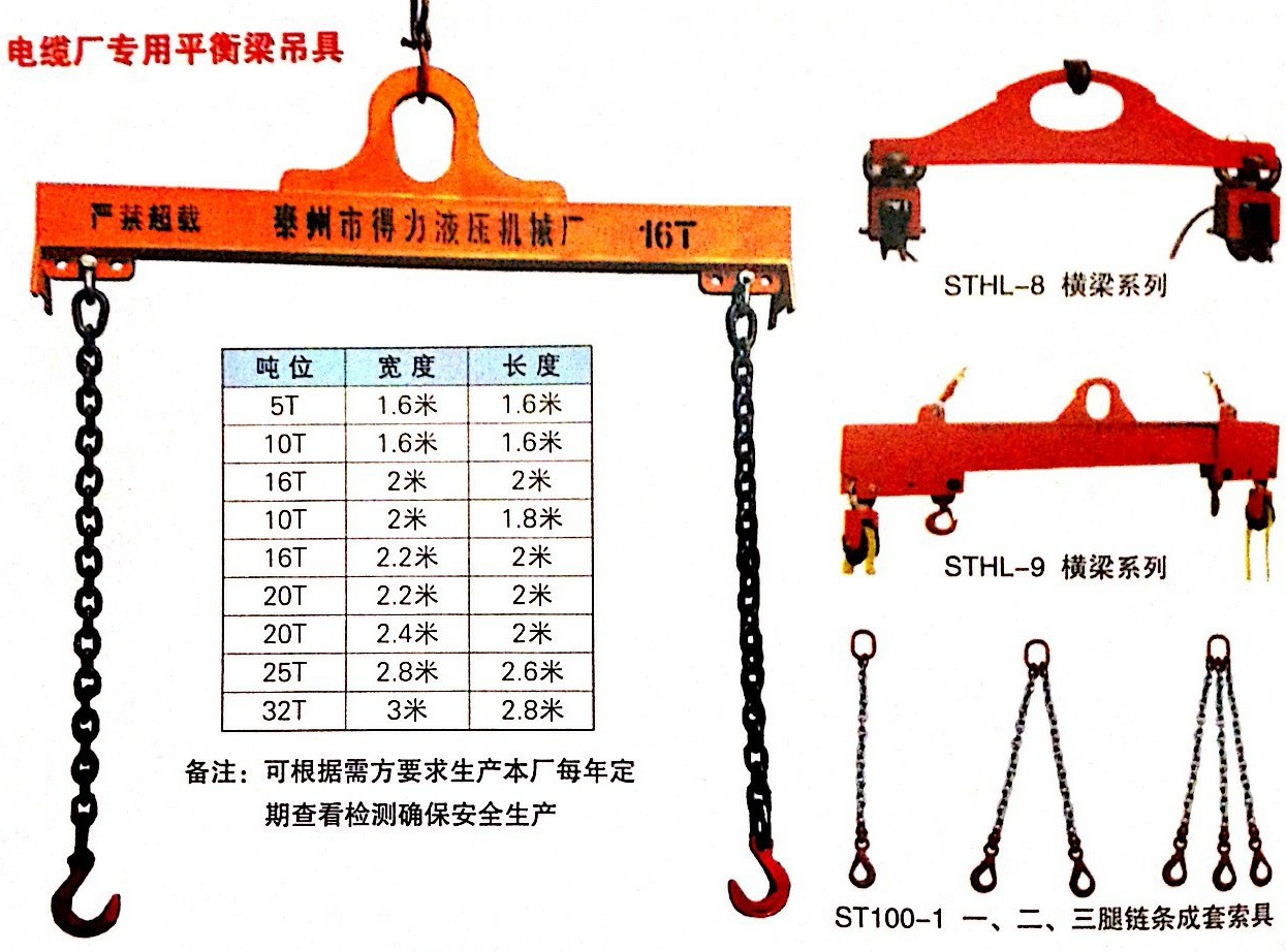 平衡梁吊具吊索吊钩,电缆厂专用,可按客户需求定制,定期帮客户检验.