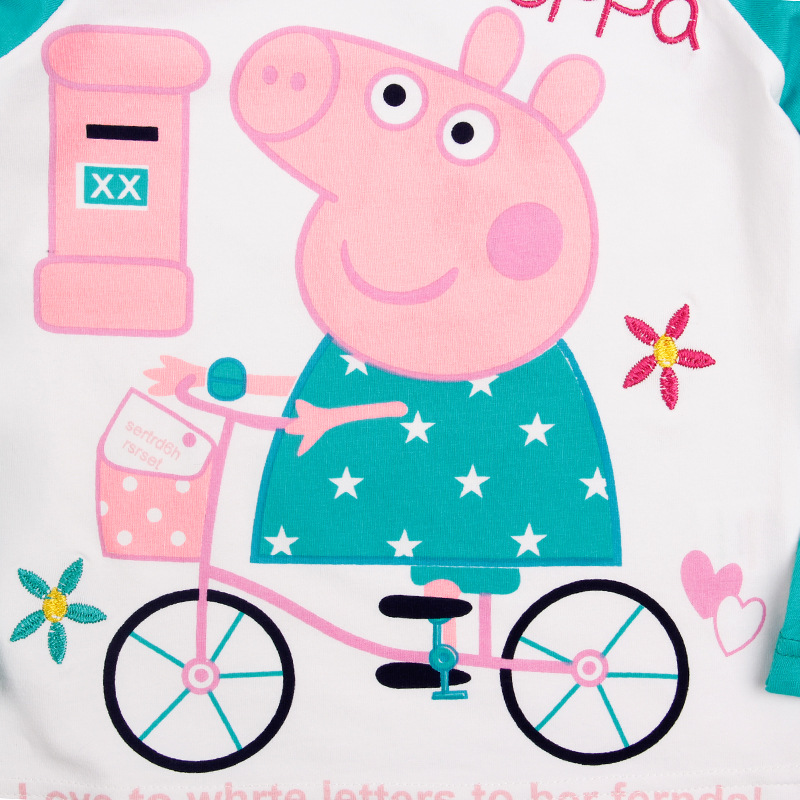 原单 佩佩猪peppa pig 纯棉印发长袖<em>女童t恤</em> 童
