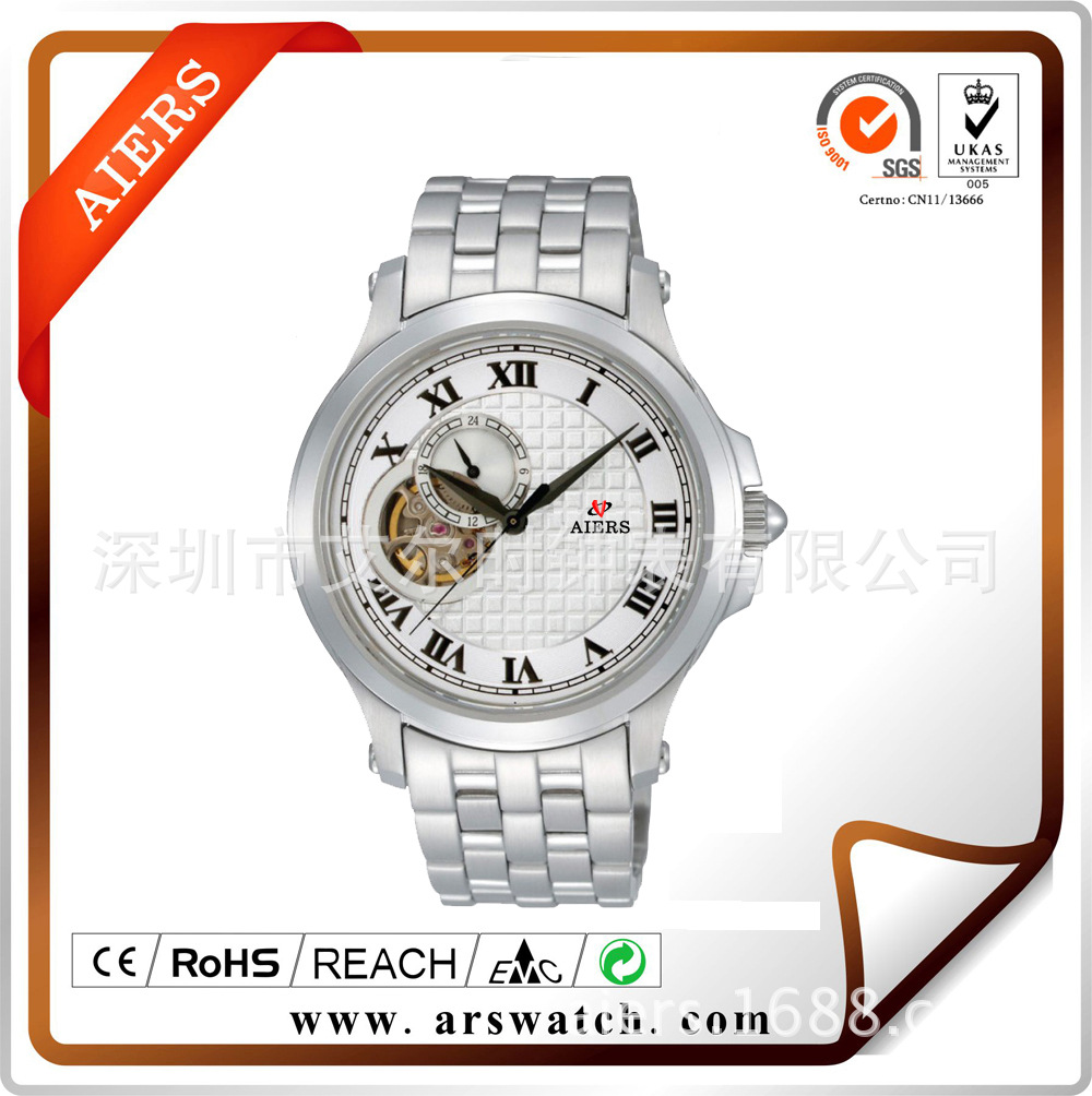 生产厂家OEM订做高档陀飞轮机械手表 男士镂