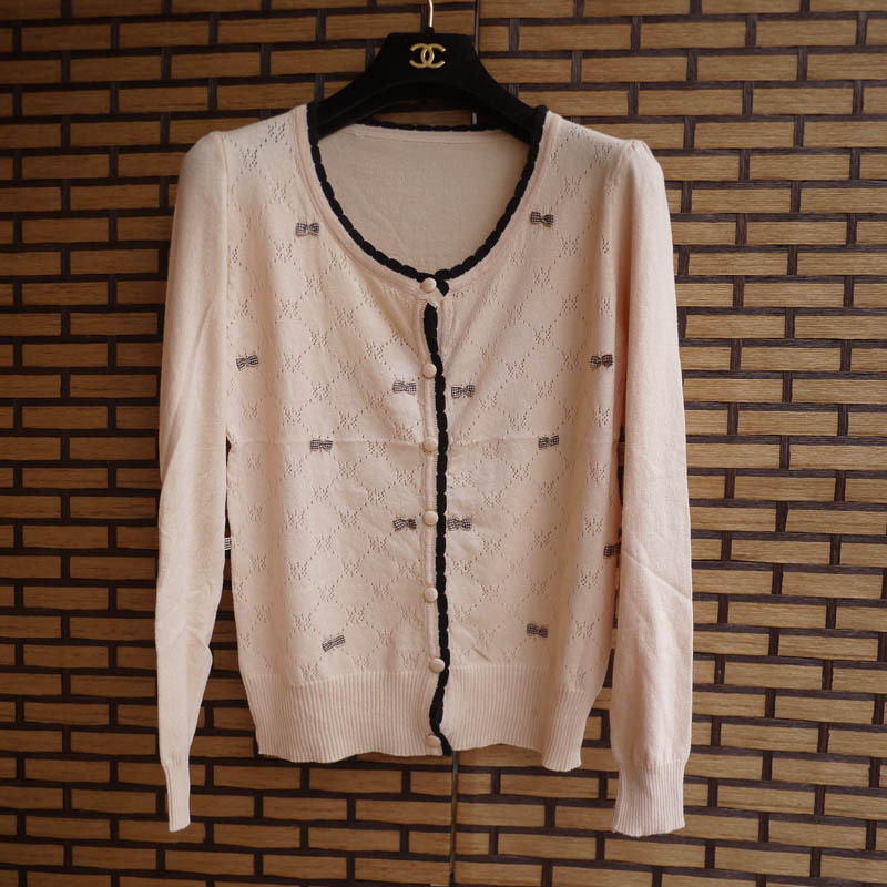 3秋季女装最新款式 蝴蝶结 百搭 <em>圆领 针织衫</em> 时