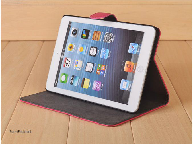 专业供应ipadmini 荔枝纹带休眠保护套 苹果保护套荔枝纹