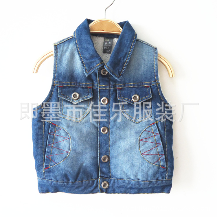 2013青岛外贸童装秋款新款<em>男童</em>女童水洗<em>牛仔</em>