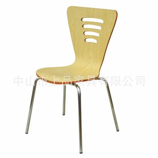 [SP-BC103]批发商用高品质白橡双面防火板餐椅，防火板弯板椅