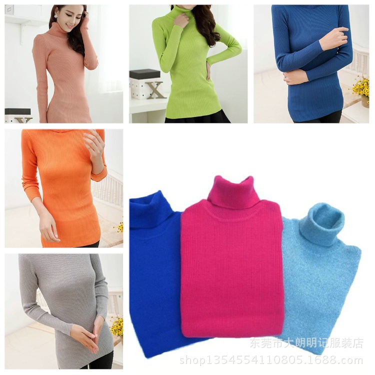 2013新款库存<em>女式韩版</em>高弹力<em>毛衣</em>高领针织衫