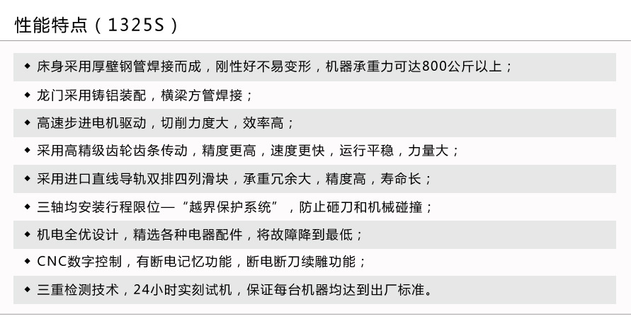 1325S 性能特点