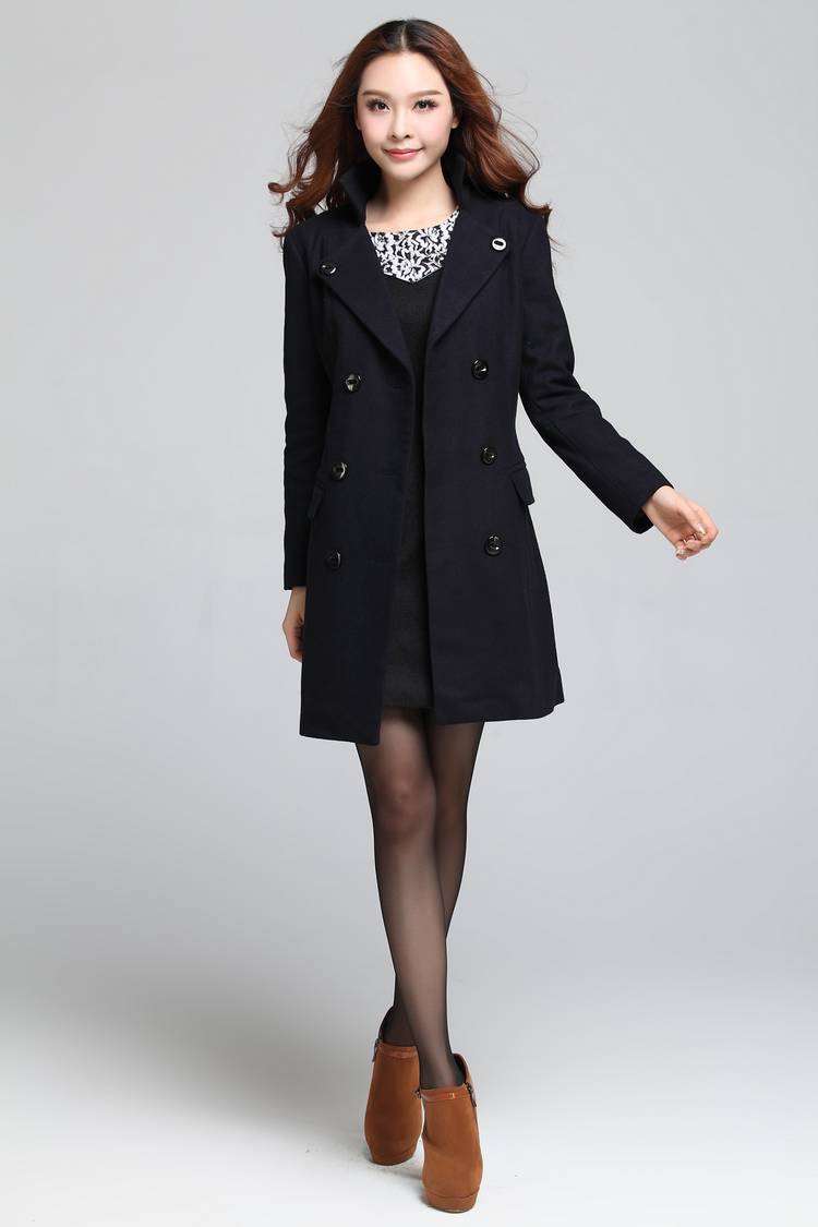 2013冬季正品新款<em>夫人</em>双排扣立领修身型女毛
