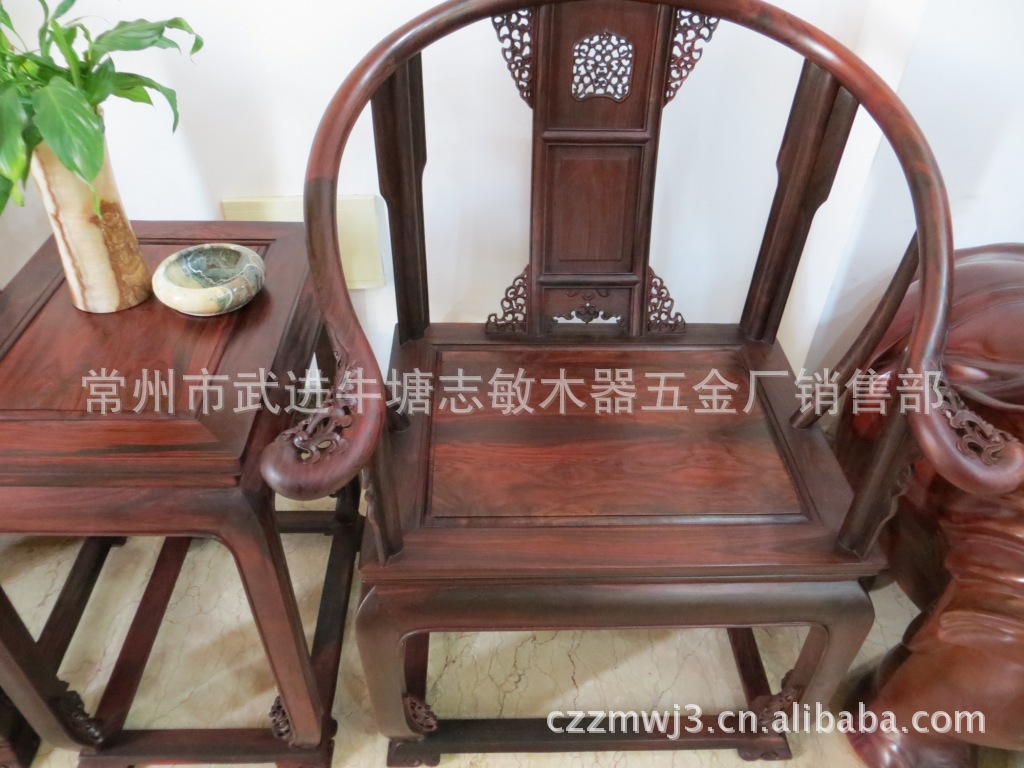 「椅子,凳,榻」禧韵珑 红木家具 虎皮圈椅 缅甸花梨三