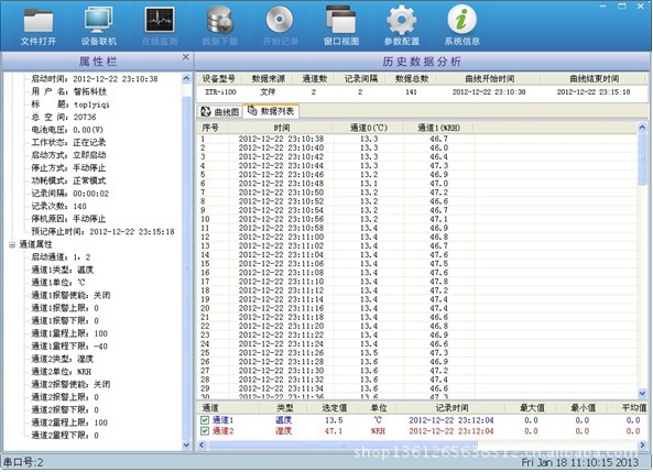 datalin软件 温湿度记录仪分析