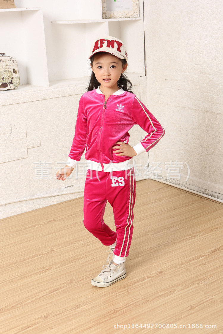 供应<em>小女童</em>长袖运动套装 休闲<em>卫衣</em>套装 品质保