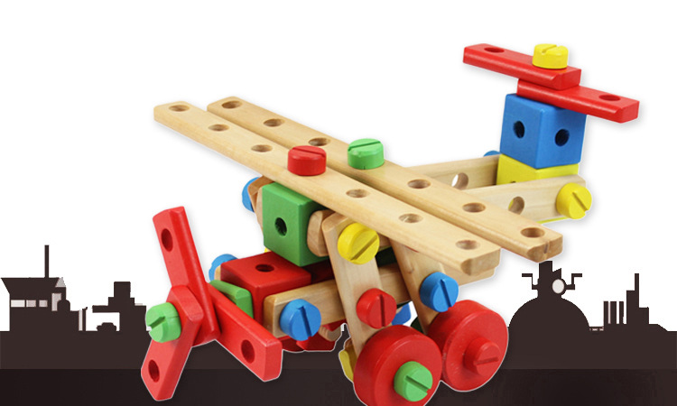 【1-4岁男孩拆装拆卸拼搭螺母积木 益智形状配
