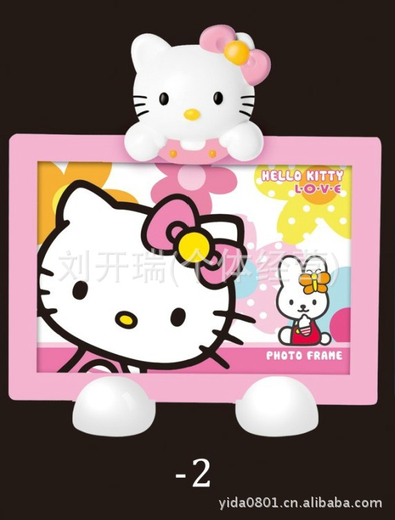 六寸　卡通創意6寸hello kitty貓塑料卡座相框相架批發　2243