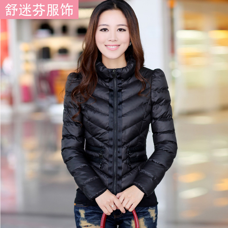 2013<em>冬装</em>新款<em>棉衣女</em> 短款<em>韩版修身</em>拼接<em>棉袄</em>羽