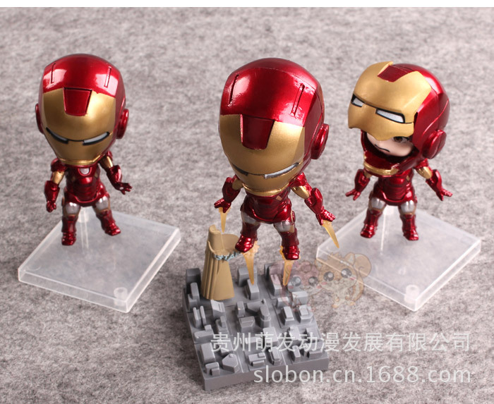 【新款批发!钢铁侠Q版玩具模型 全套3款公仔手
