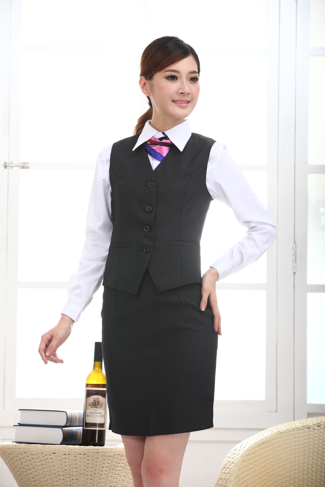 作服职业装成套<em>西服</em>学院风中年<em>女士西装马甲</em>套