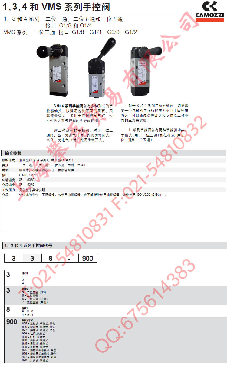 1,3，4和VMS系列手控阀