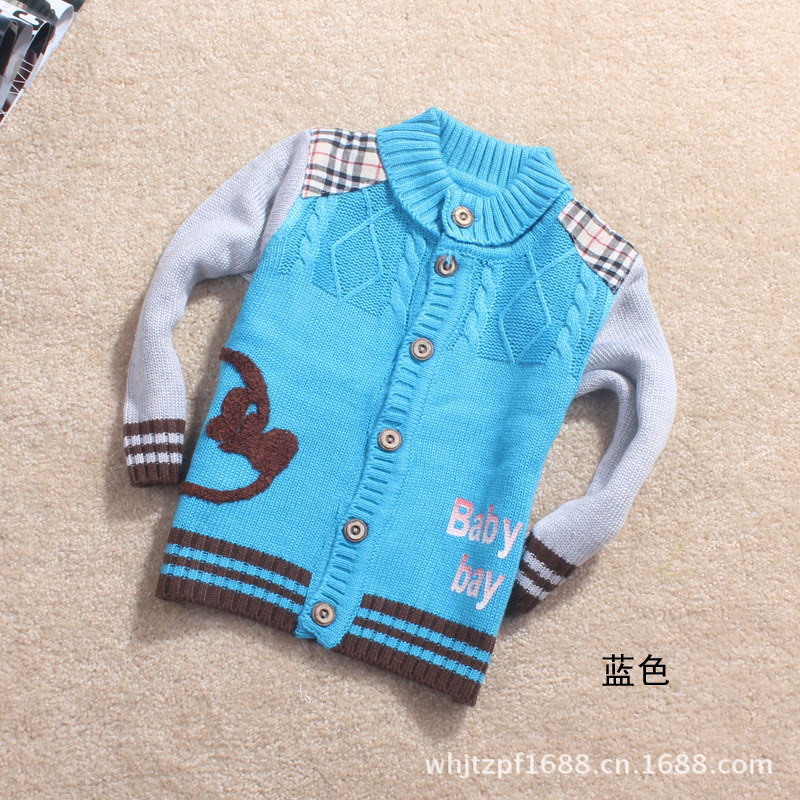 【2013秋冬新款 肩部格子贴布 baby <em>男童纽扣</em>