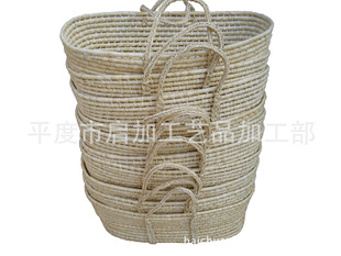 玉米皮编织婴儿提草编篮子 玉米皮编织婴儿篮 筐
