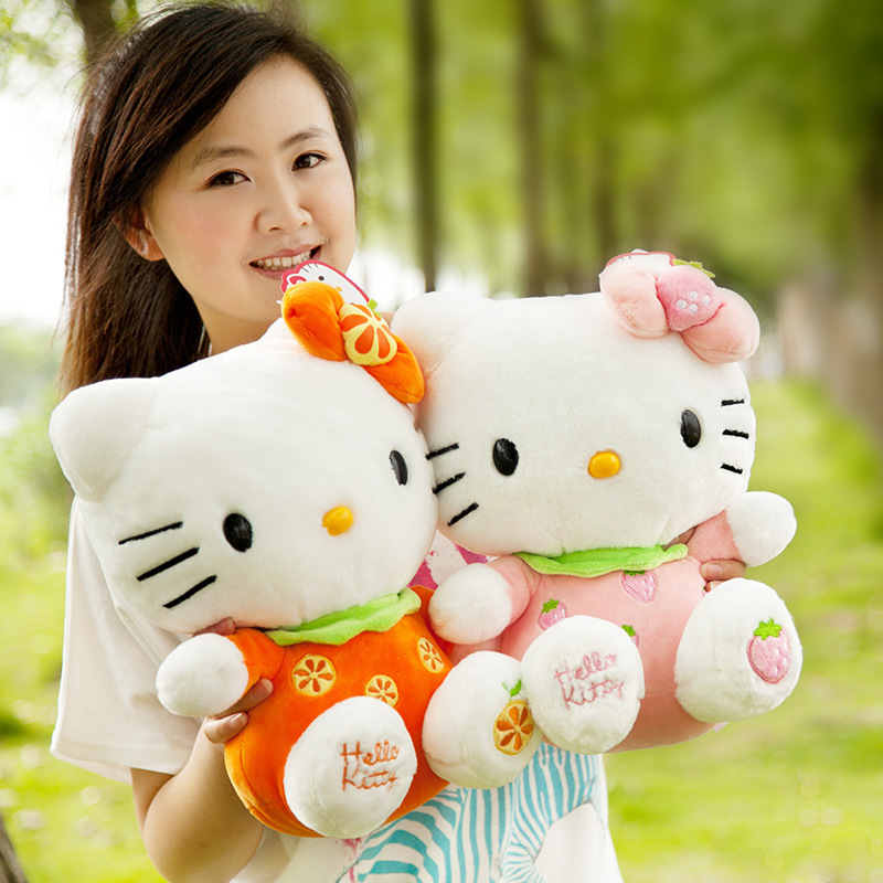 正版水果hello kitty凱蒂貓公仔 毛絨玩具 生日禮物工廠,批發,進口,代購