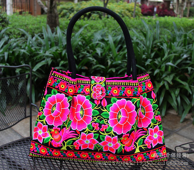 老泰繡花雙面繡手提包