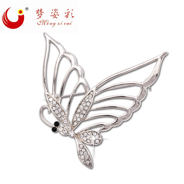 新款热卖 蝶影留恋<em>胸针</em> 合金镶钻蝴蝶<em>胸针</em> 胸花