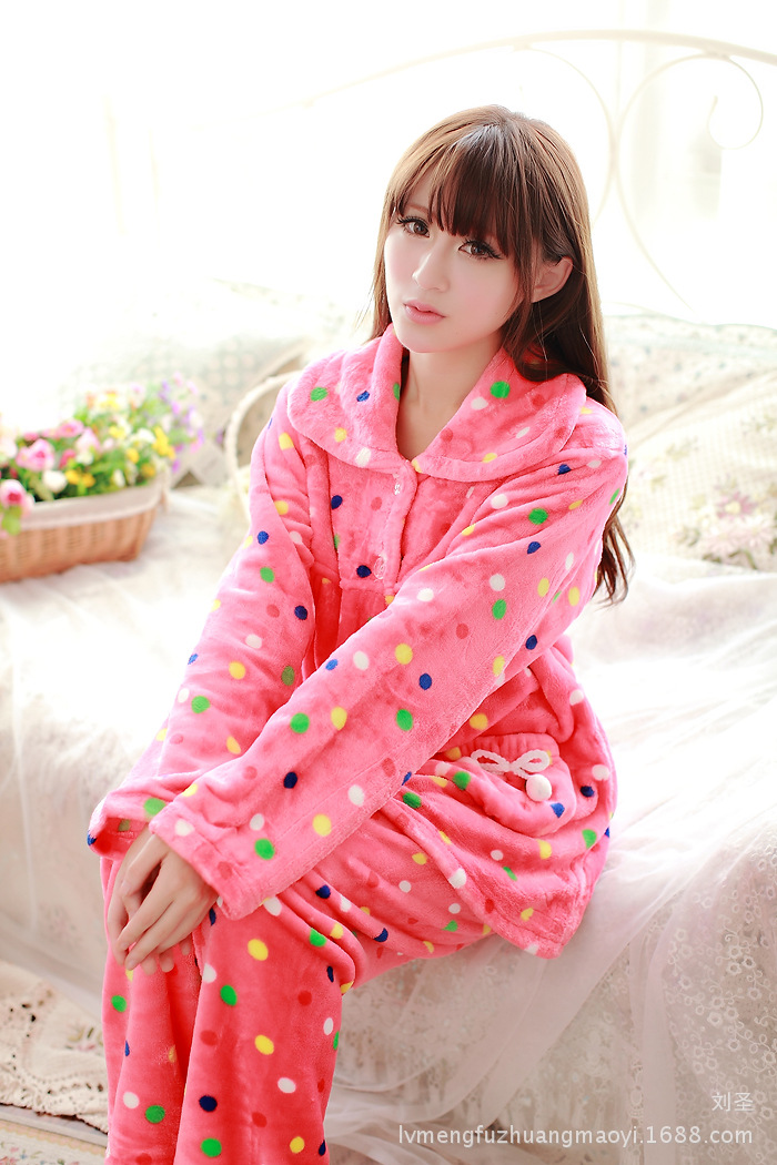 【汇佳美 新款2014<em>秋冬</em>法兰绒绒印花套头长袖