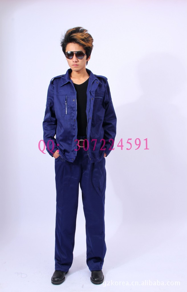 藏青作训服87海蓝色冬作训服老式海员工作服蓝色工作服机修服