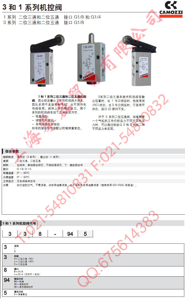 3和1系列机控阀