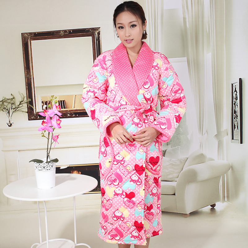 2013冬季新款女士加厚 保暖珊瑚绒夹棉<em>卡通长</em>