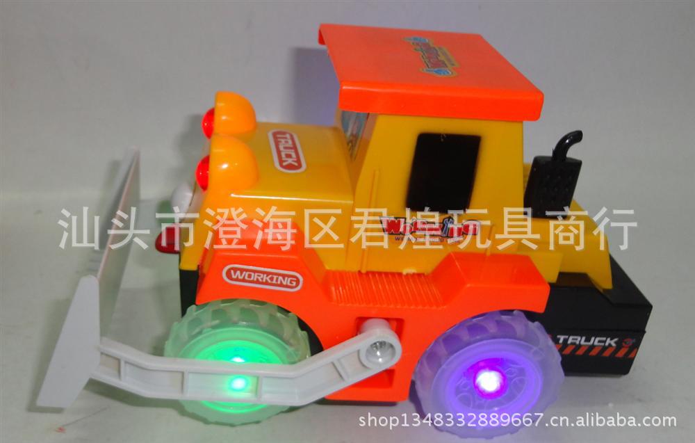 儿童电动卡通车 电动卡通工程车车轮带灯带灯