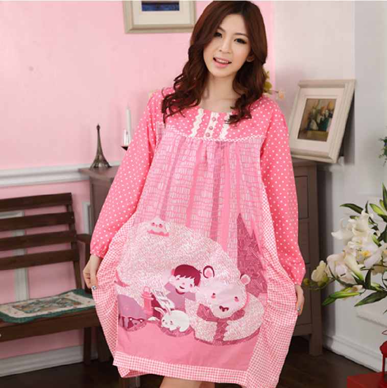 花雨蝶<em>春秋季</em>梭织棉<em>睡衣女</em>套装 纯棉长袖孕妇