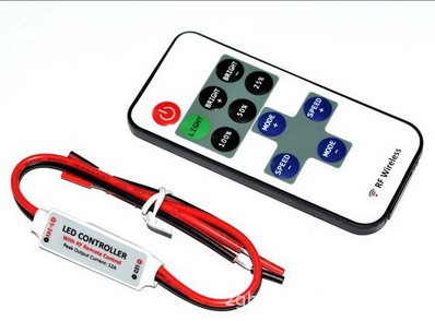 迷你单色灯条控制器 LED单色灯带调光器 RF无