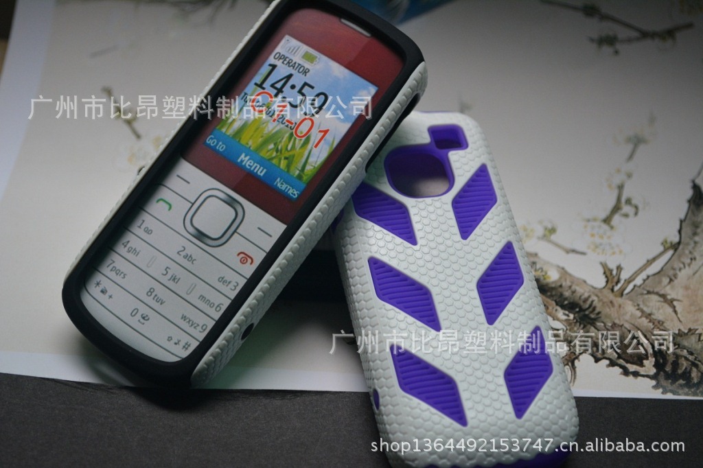 工厂直销诺基亚手机壳 诺基亚C1-01硅胶+PC二
