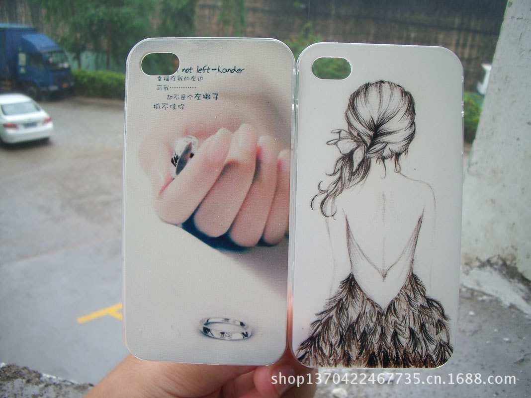 素描美女的背iphone4代手机保护壳批发厂家直销苹果4G手机保护壳