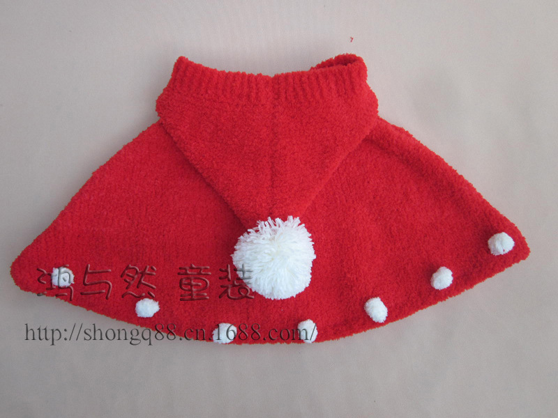 【2013新款雪尼尔绒绒线<em>宝宝</em>披肩 圣诞必备童