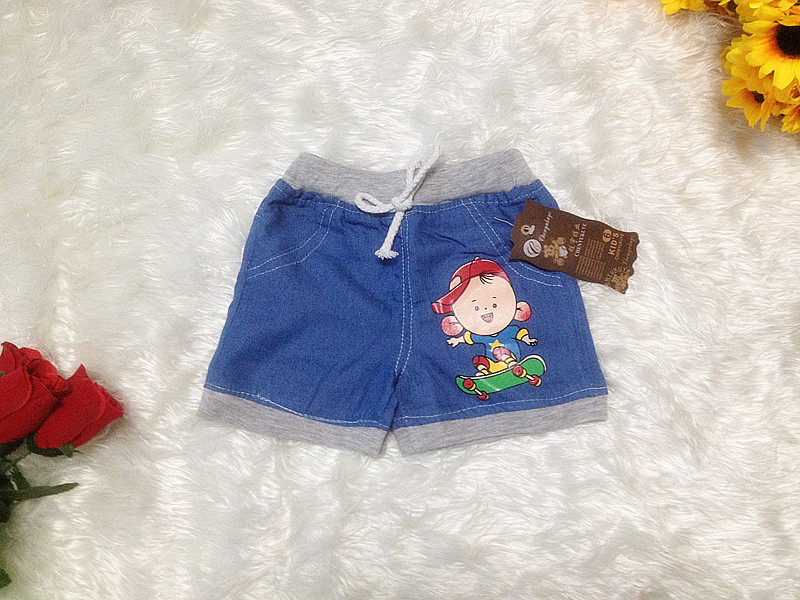 儿童牛仔裤男童夏季牛仔短裤儿童卡通图图牛仔
