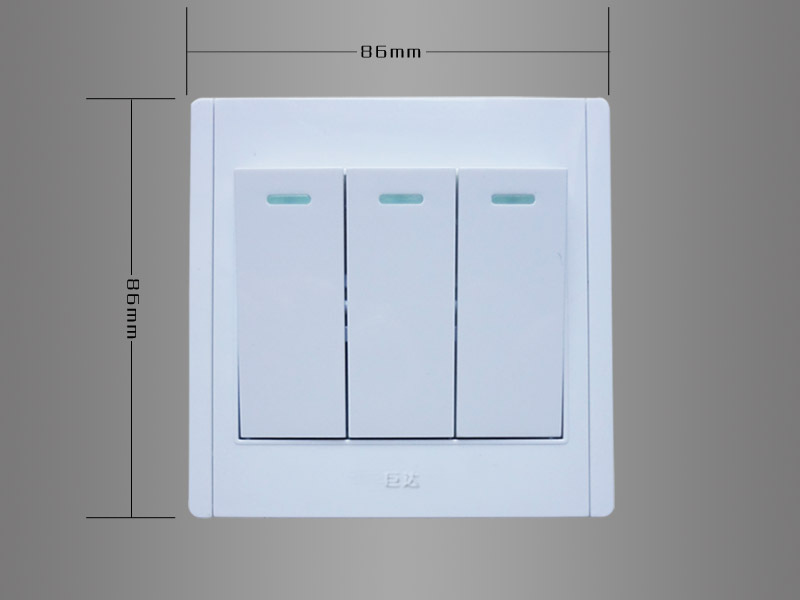 巨达开关 翘板式墙壁开关 三位单控开关 三开单控开关