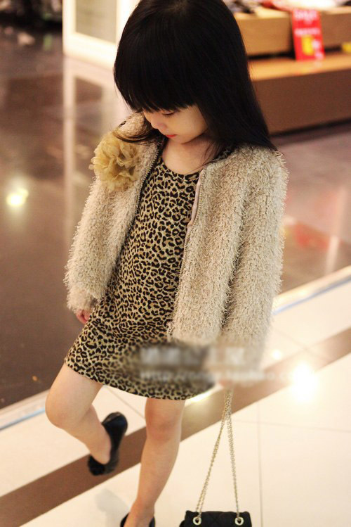 韩国童装 新款秋装仿皮草儿童外套 时尚女童外