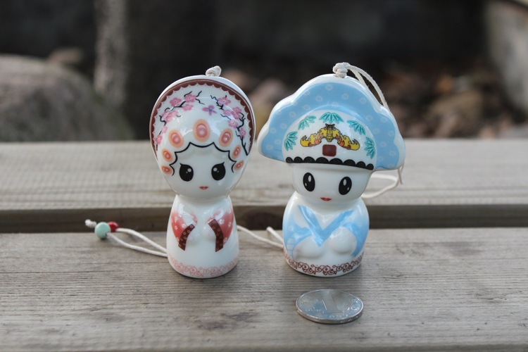 风铃 挂 门饰 日式陶瓷 郎<em>才女貌</em> 饰品 晴天娃娃