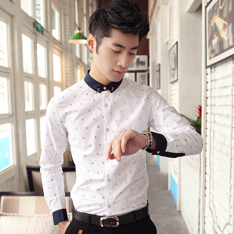 实体店拿货春装新款长袖衬衫<em>男发型师</em>工作服个