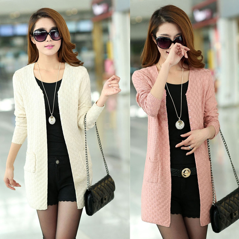 新款女装 中长款<em>毛衣</em>开衫薄<em>款外套</em>披肩针织衫