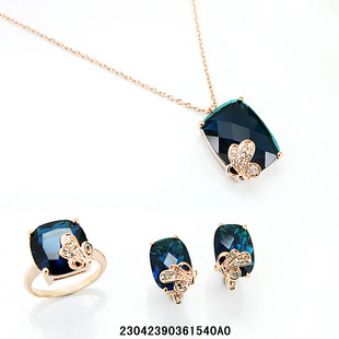 批发采购首饰套装-伊泰莲娜高档水晶项链戒指