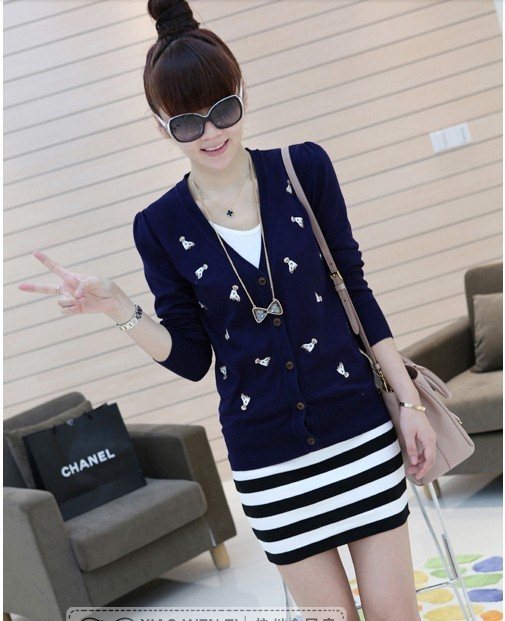 <em>女装批发</em> 欧美2014早春新款<em>针织开衫</em> 女式小熊