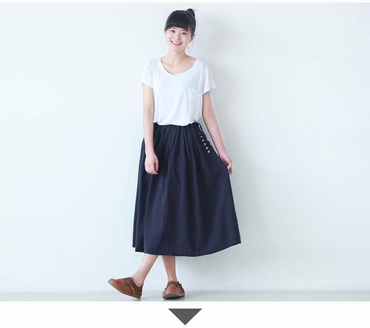 批发采购半身裙-文艺棉麻中长大摆半身裙旅游
