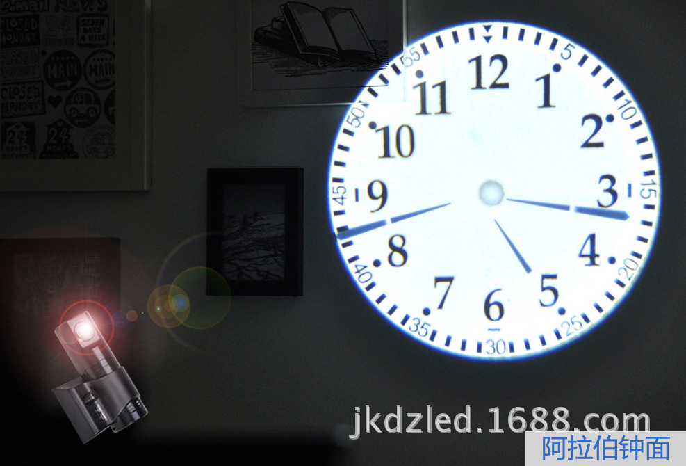 【LED新型投影钟二代遥控挂壁投影创意钟夜光