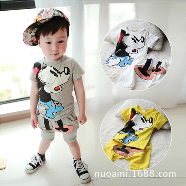 14年<em>夏季</em>新款儿童两件套 卡通米奇<em>短袖短裤童</em>