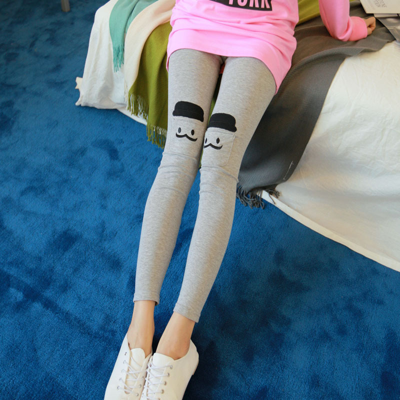 2014春装<em>新款女</em> 潮流<em>打底裤</em> 带帽笑脸<em>打底裤</em> 显