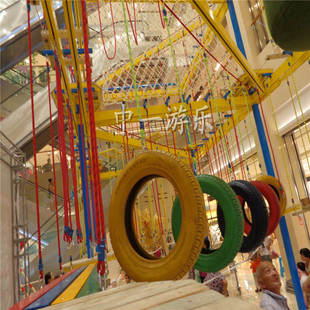 厂家供应儿童拓展冒险乐园,二层绳网攀爬架