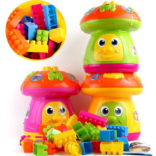 儿童玩具大颗粒积木 蘑菇造型拼插积木 塑料益智幼儿园积木玩具